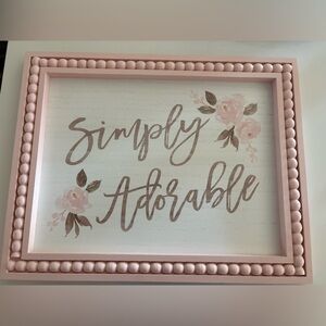 Hobby Lobby Pink and Brown Simply Adorable Wall Art